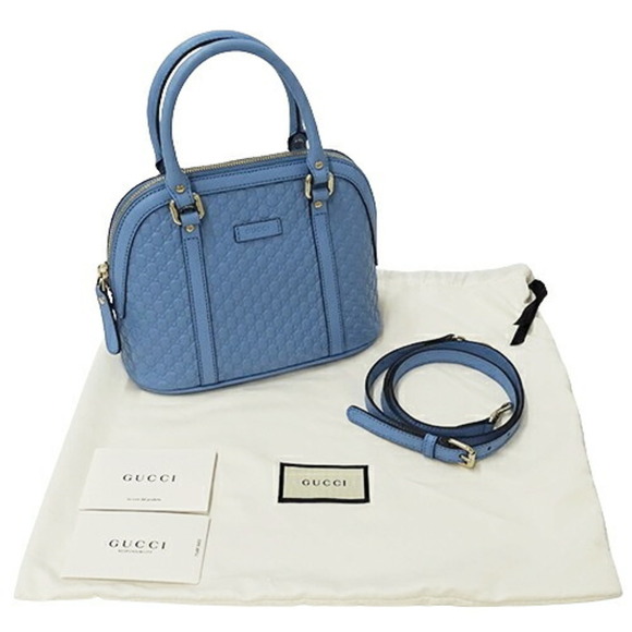 GUCCI Blue Leather Shoulder Bag - Picture 8 of 14